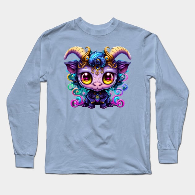 Baby Baphomet Long Sleeve T-Shirt by ReAnnaMation